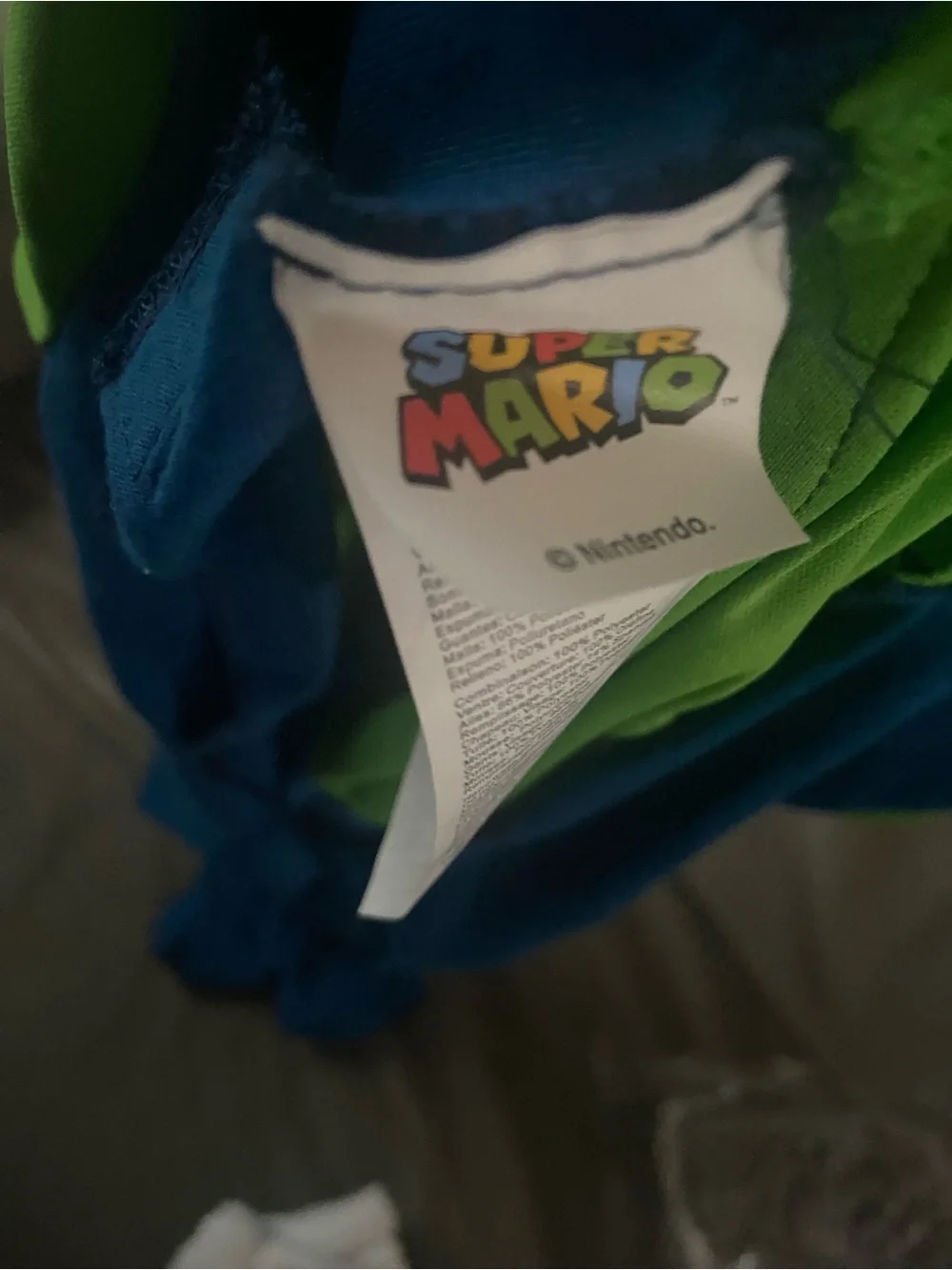 Luigi 2T Costume Super Mario Nintendo Hat & Blue Overalls Kids Costume